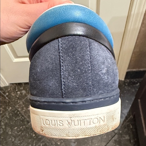 Louis Vuitton Navy Checkered Sneakers - Picture 6 of 7